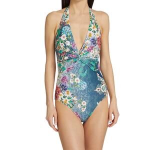 JOHNNY WAS Sady Halterneck One Piece Swimsuit XS NEW*
